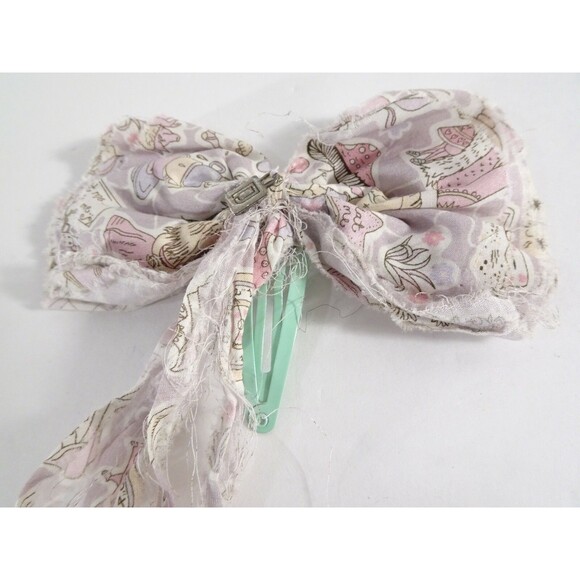 Dannijo Women\'s Alice Print Raw Edge Long Bow Hair Clip NWT 75 Pink Lavender main image 4